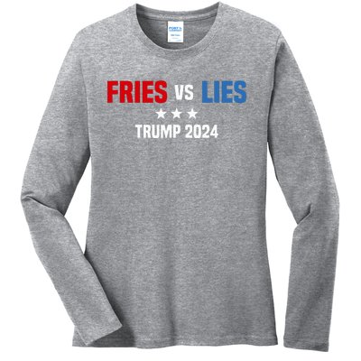 Fries Vs Lies Pro Trump Vance 2024 Ladies Long Sleeve Shirt