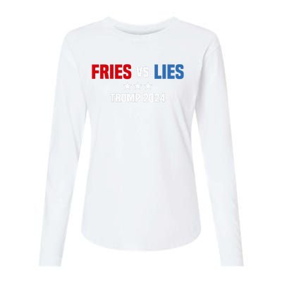 Fries Vs Lies Pro Trump Vance 2024 Womens Cotton Relaxed Long Sleeve T-Shirt