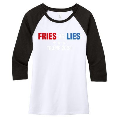 Fries Vs Lies Pro Trump Vance 2024 Women's Tri-Blend 3/4-Sleeve Raglan Shirt