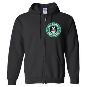 Funny Volleyball Logo Design Great Full Zip Hoodie