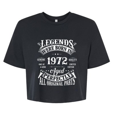 Funny Vintage Legends Born In 1972 50 Years Old Bella+Canvas Jersey Crop Tee