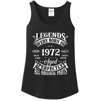 Funny Vintage Legends Born In 1972 50 Years Old Ladies Essential Tank