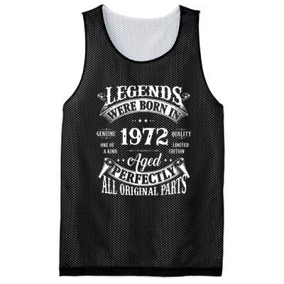 Funny Vintage Legends Born In 1972 50 Years Old Mesh Reversible Basketball Jersey Tank