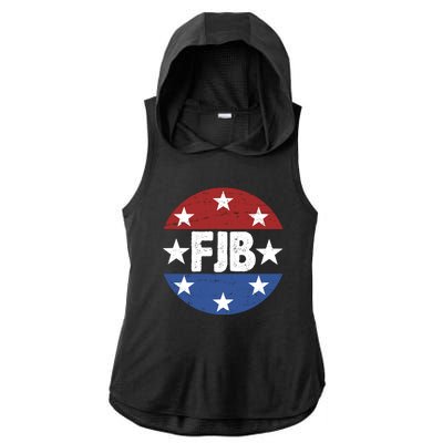 FJB Vintage Logo F Joe Biden Ladies PosiCharge Tri-Blend Wicking Draft Hoodie Tank