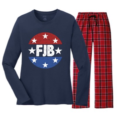 FJB Vintage Logo F Joe Biden Women's Long Sleeve Flannel Pajama Set 