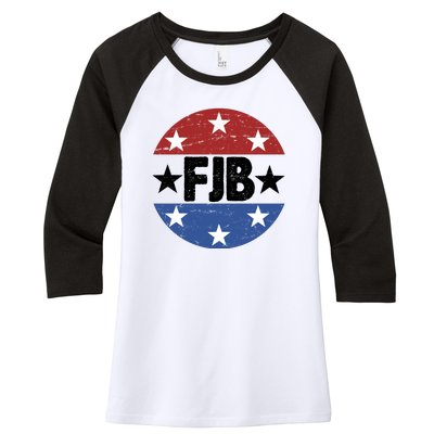 FJB Vintage Logo F Joe Biden Women's Tri-Blend 3/4-Sleeve Raglan Shirt