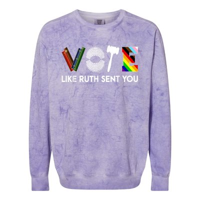 Funny Vote Like Ruth Sent You Gavel Feminists Lgbt Pride Colorblast Crewneck Sweatshirt