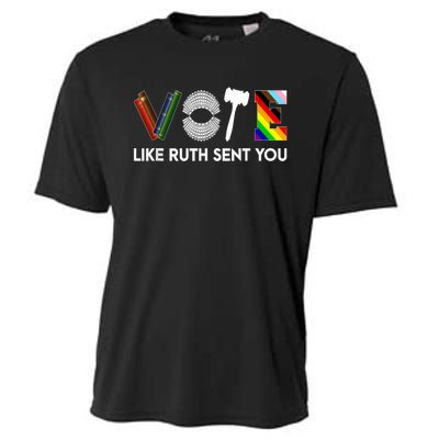 Funny Vote Like Ruth Sent You Gavel Feminists Lgbt Pride Cooling Performance Crew T-Shirt