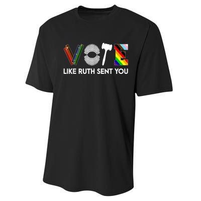 Funny Vote Like Ruth Sent You Gavel Feminists Lgbt Pride Performance Sprint T-Shirt