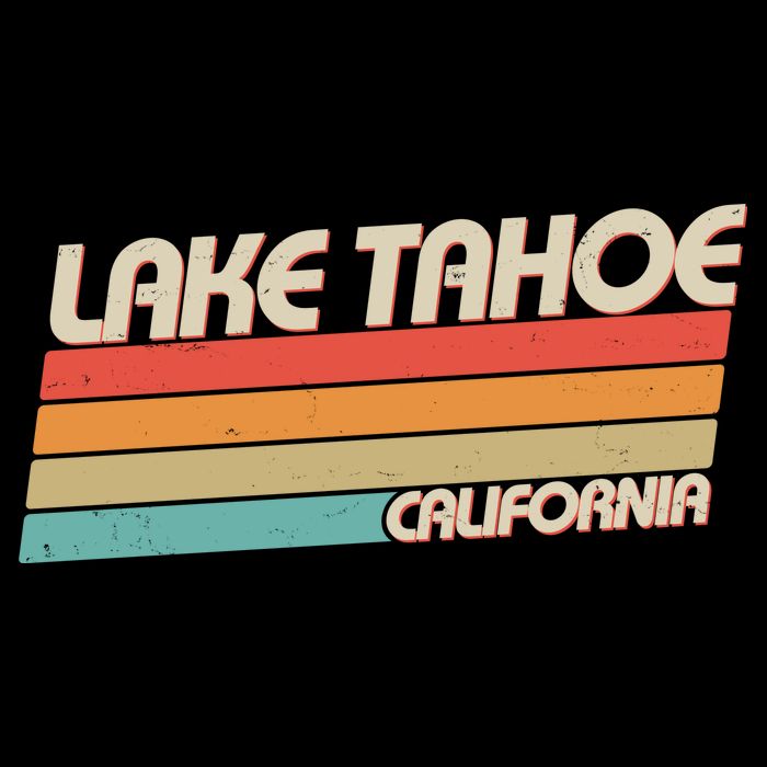 Funny Vintage Lake Tahoe California Logo Backpack