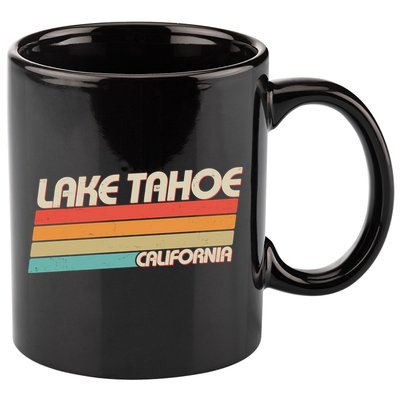 Funny Vintage Lake Tahoe California Logo 11oz C Handle Ceramic Mug