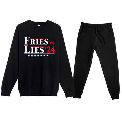 Fries Vs Lies Trump 2024 Premium Crewneck Sweatsuit Set