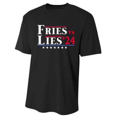 Fries Vs Lies Trump 2024 Performance Sprint T-Shirt