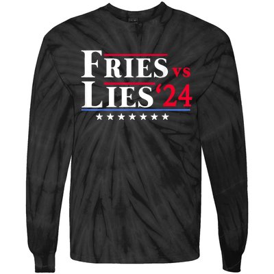 Fries Vs Lies Trump 2024 Tie-Dye Long Sleeve Shirt