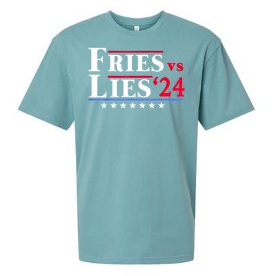 Fries Vs Lies Trump 2024 Sueded Cloud Jersey T-Shirt