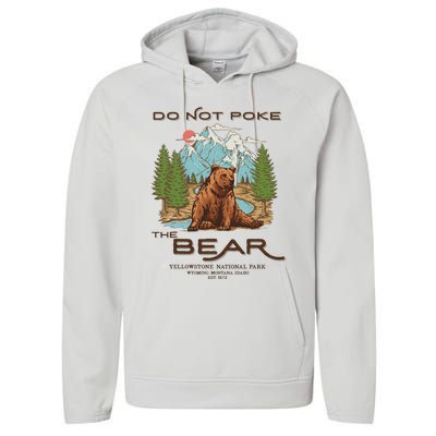 Funny Vintage Look Yellowstone National Park Grizzly Lover Performance Fleece Hoodie