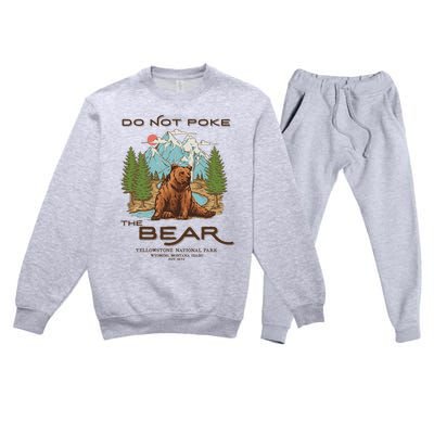 Funny Vintage Look Yellowstone National Park Grizzly Lover Premium Crewneck Sweatsuit Set