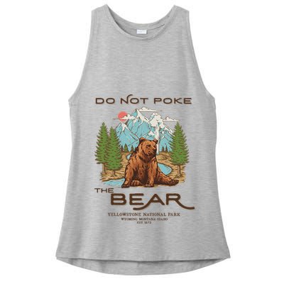 Funny Vintage Look Yellowstone National Park Grizzly Lover Ladies PosiCharge Tri-Blend Wicking Tank