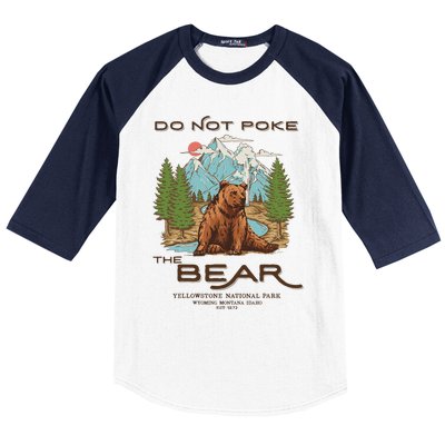 Funny Vintage Look Yellowstone National Park Grizzly Lover Baseball Sleeve Shirt