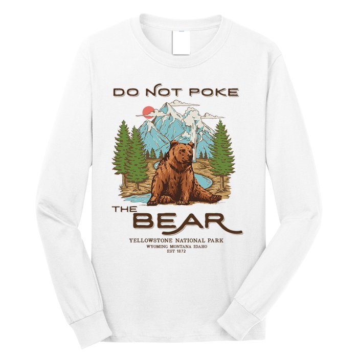 Funny Vintage Look Yellowstone National Park Grizzly Lover Long Sleeve Shirt