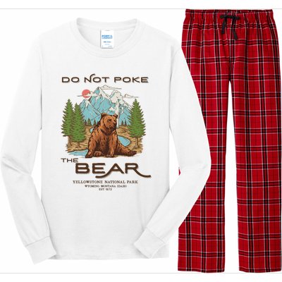 Funny Vintage Look Yellowstone National Park Grizzly Lover Long Sleeve Pajama Set