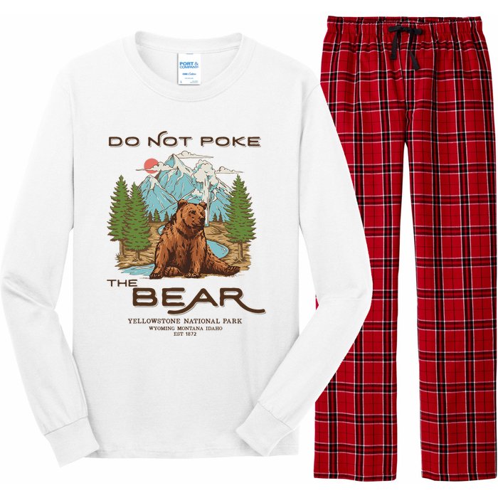 Funny Vintage Look Yellowstone National Park Grizzly Lover Long Sleeve Pajama Set