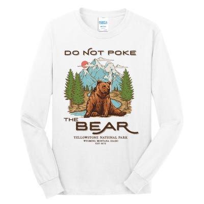 Funny Vintage Look Yellowstone National Park Grizzly Lover Tall Long Sleeve T-Shirt