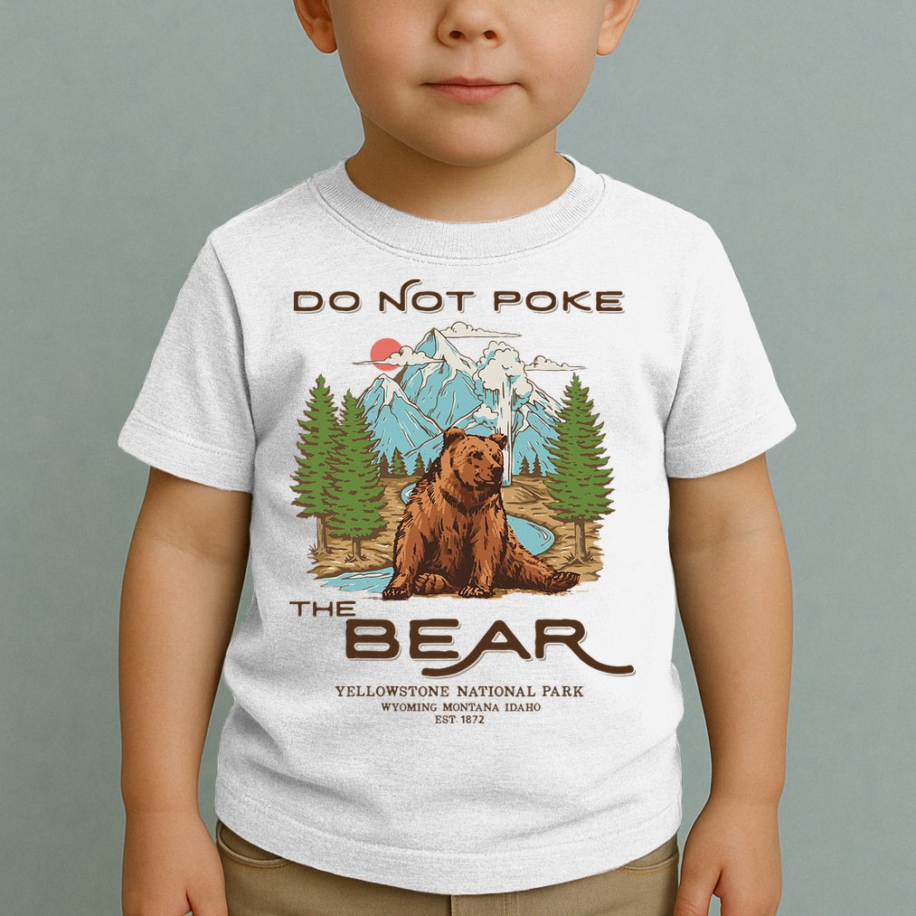Funny Vintage Look Yellowstone National Park Grizzly Lover Toddler T-Shirt