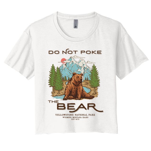Funny Vintage Look Yellowstone National Park Grizzly Lover Crop Top