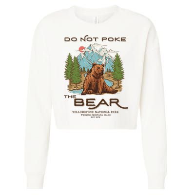 Funny Vintage Look Yellowstone National Park Grizzly Lover Cropped Pullover Crew