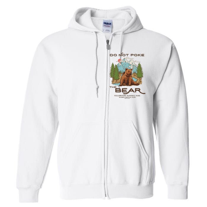 Funny Vintage Look Yellowstone National Park Grizzly Lover Full Zip Hoodie