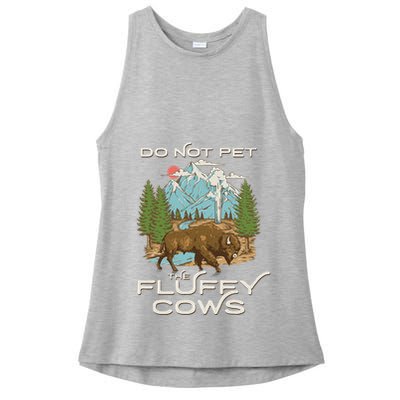 Funny Vintage Look Yellowstone National Park Bison Lover Ladies PosiCharge Tri-Blend Wicking Tank