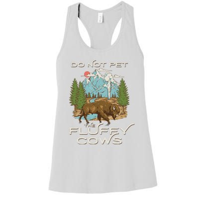 Funny Vintage Look Yellowstone National Park Bison Lover Women's Racerback Tank