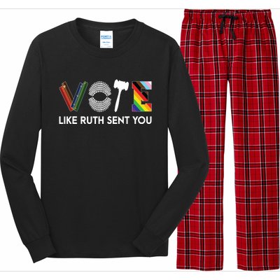 Funny Vote Like Ruth Sent You Gavel Feminists Lgbt Pride Long Sleeve Pajama Set