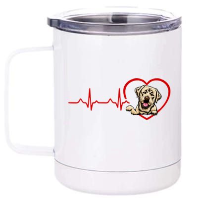 Funny Valentines Labrador Retriever Heart Dog Lovers Gift 12 oz Stainless Steel Tumbler Cup