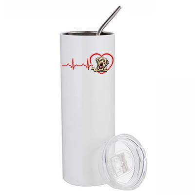 Funny Valentines Labrador Retriever Heart Dog Lovers Gift Stainless Steel Tumbler