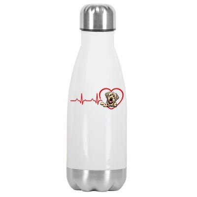 Funny Valentines Labrador Retriever Heart Dog Lovers Gift Stainless Steel Insulated Water Bottle