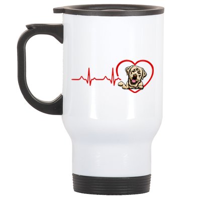 Funny Valentines Labrador Retriever Heart Dog Lovers Gift Stainless Steel Travel Mug