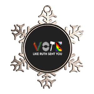 Funny Vote Like Ruth Sent You Gavel Feminists Lgbt Pride Metallic Star Ornament