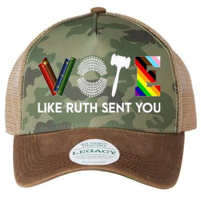 Funny Vote Like Ruth Sent You Gavel Feminists Lgbt Pride Legacy Tie Dye Trucker Hat