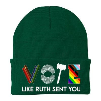 Funny Vote Like Ruth Sent You Gavel Feminists Lgbt Pride Knit Cap Winter Beanie