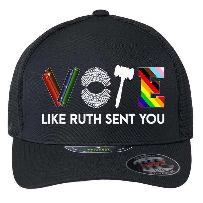 Funny Vote Like Ruth Sent You Gavel Feminists Lgbt Pride Flexfit Unipanel Trucker Cap