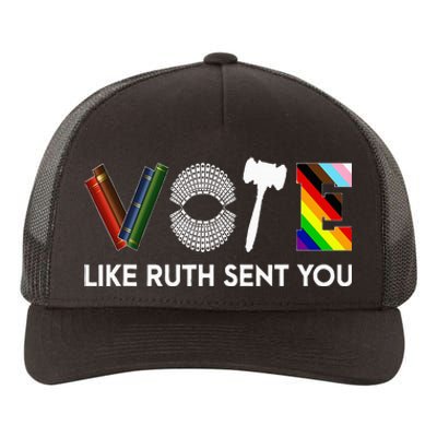 Funny Vote Like Ruth Sent You Gavel Feminists Lgbt Pride Yupoong Adult 5-Panel Trucker Hat