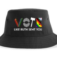 Funny Vote Like Ruth Sent You Gavel Feminists Lgbt Pride Sustainable Bucket Hat