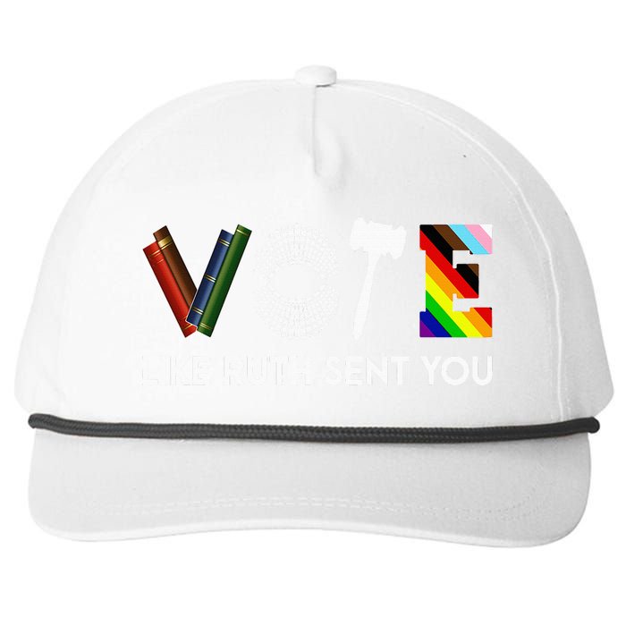 Funny Vote Like Ruth Sent You Gavel Feminists Lgbt Pride Snapback Five-Panel Rope Hat