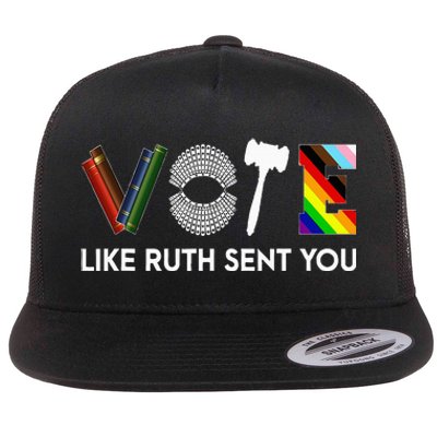 Funny Vote Like Ruth Sent You Gavel Feminists Lgbt Pride Flat Bill Trucker Hat