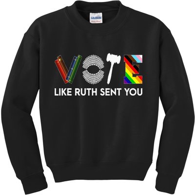 Funny Vote Like Ruth Sent You Gavel Feminists Lgbt Pride Kids Sweatshirt