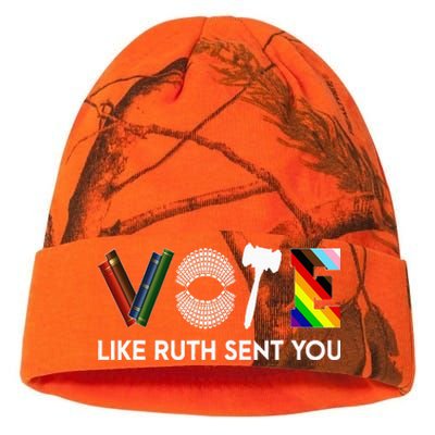 Funny Vote Like Ruth Sent You Gavel Feminists Lgbt Pride Kati Licensed 12" Camo Beanie