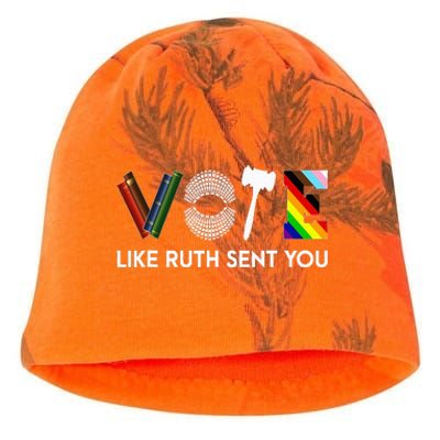 Funny Vote Like Ruth Sent You Gavel Feminists Lgbt Pride Kati - Camo Knit Beanie