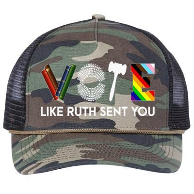 Funny Vote Like Ruth Sent You Gavel Feminists Lgbt Pride Retro Rope Trucker Hat Cap